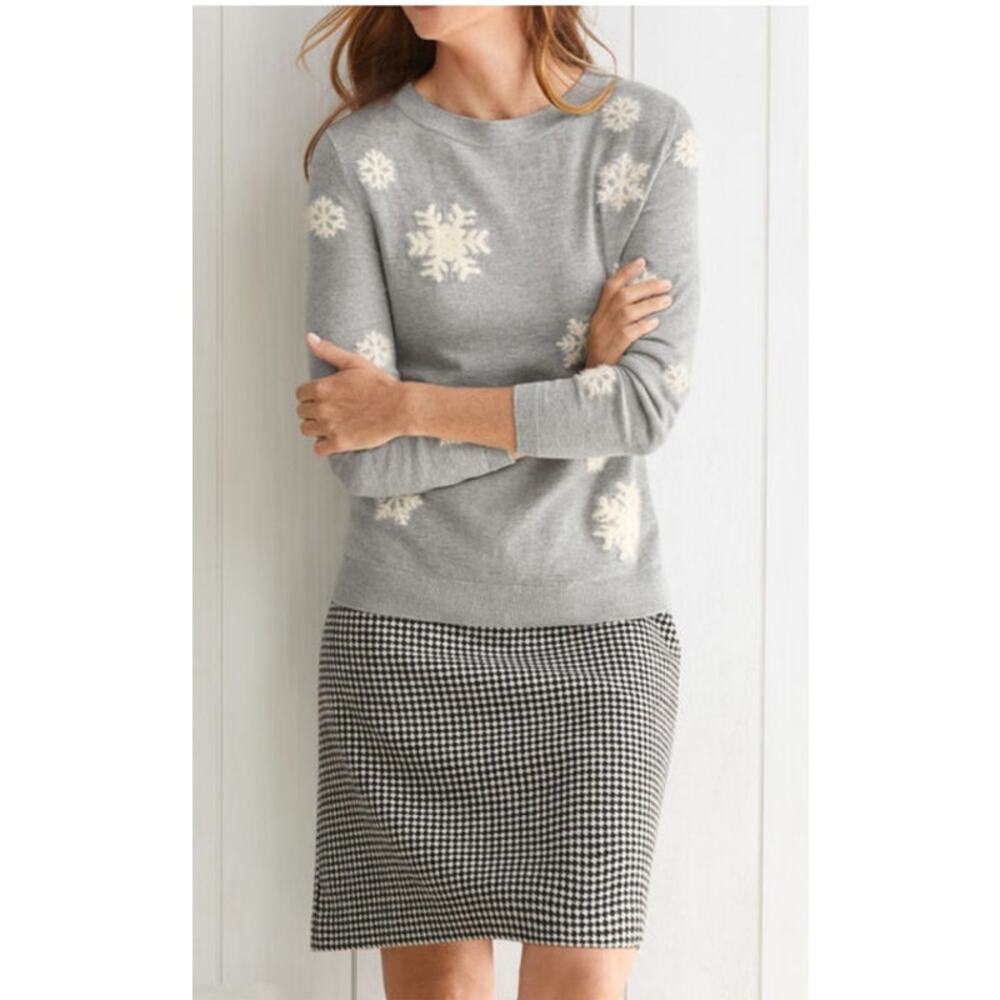 Talbots Soft Wool Blend Diamond Chic Print Lined Career‎ Skirt Women's Size 14P